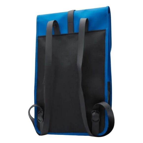 Rains Solid W3 Waves Backpack Blue Black PU Waterproof Adjustable Shoulder Strap - Picture 3 of 10